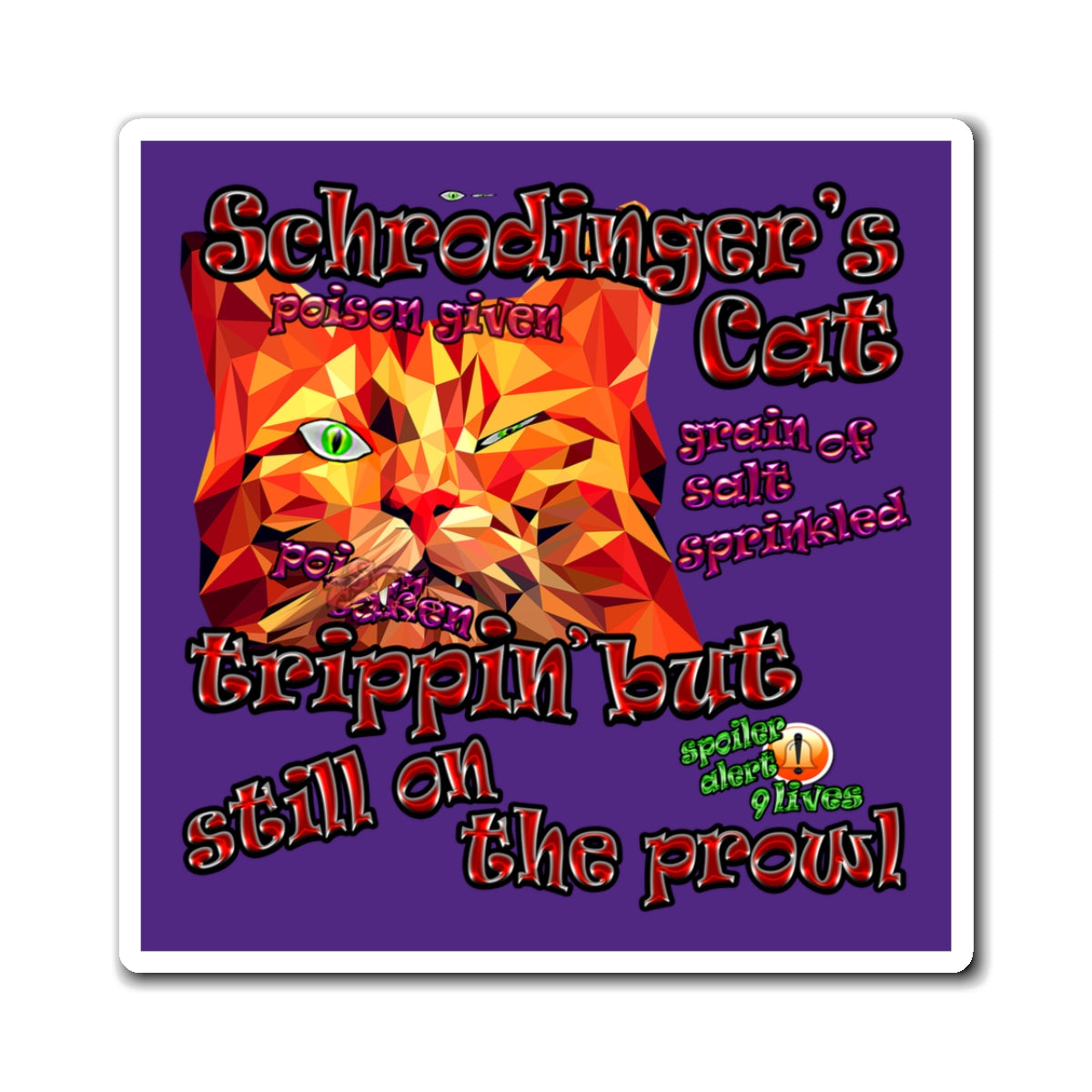 schrodinger's cat - Magnets - (purple)