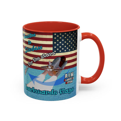 shoot for the stars - Accent Mug (faded blue)