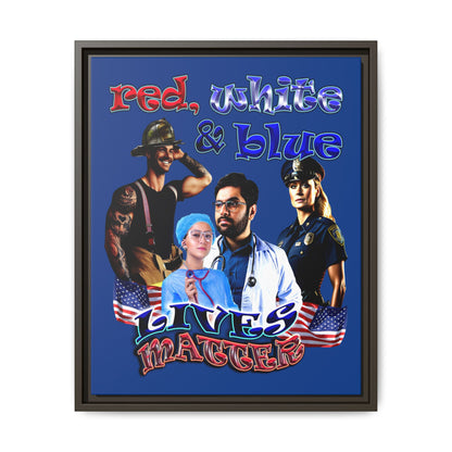 rw&b lives matter - framed canvas art (dark blue)