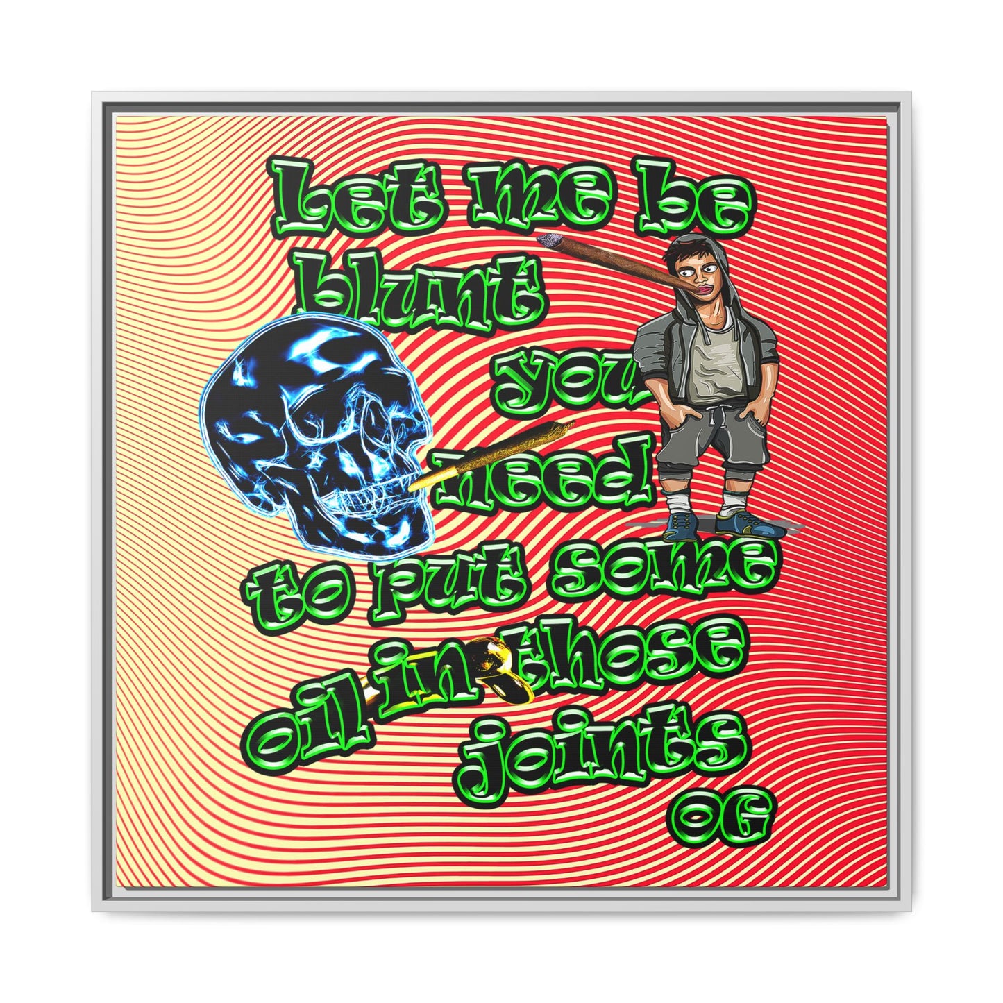 og - framed canvas art (yellow-orange wave)