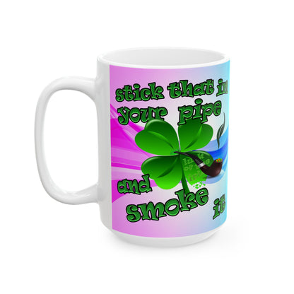celtics logo - White Mug (light blue-pink wave)