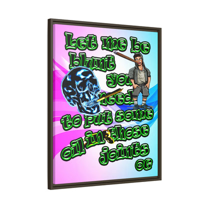 og - framed canvas art (light blue-pink wave)