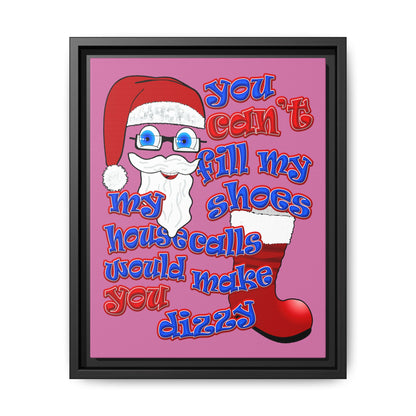 santa's shoes - framed canvas art (light pink)