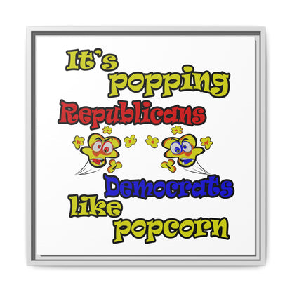 popping like popcorn - framed canvas art (white)