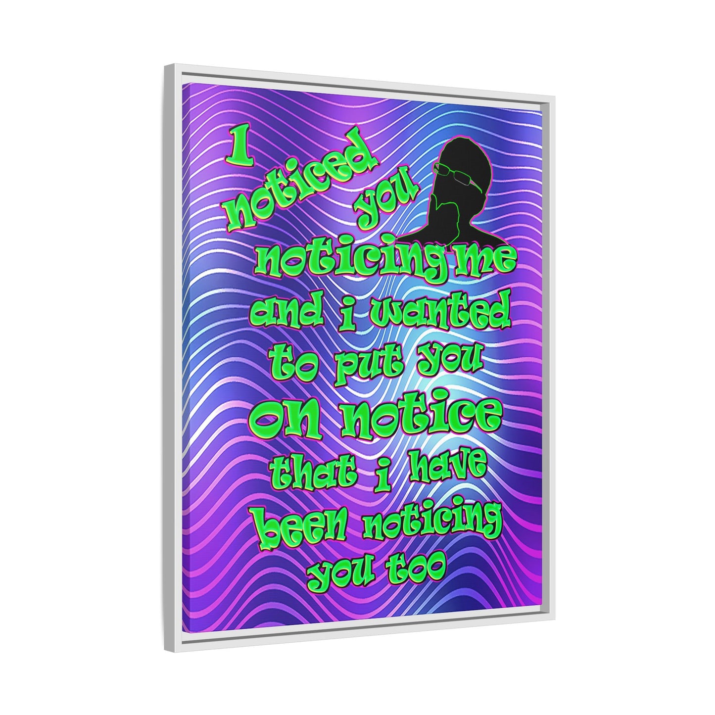 noticed you noticing - framed canvas art (purple wave)