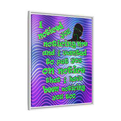 noticed you noticing - framed canvas art (purple wave)