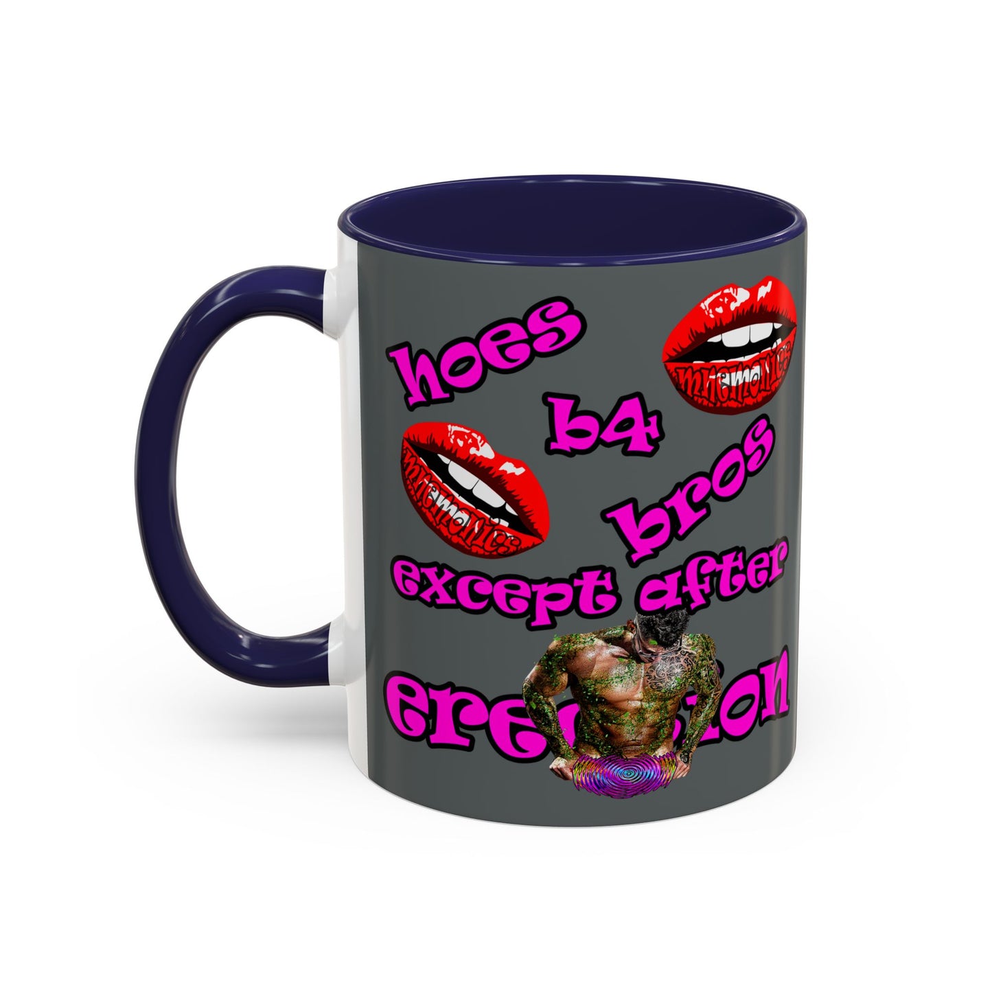 hoes b4 bros - Accent Mug (dark grey)