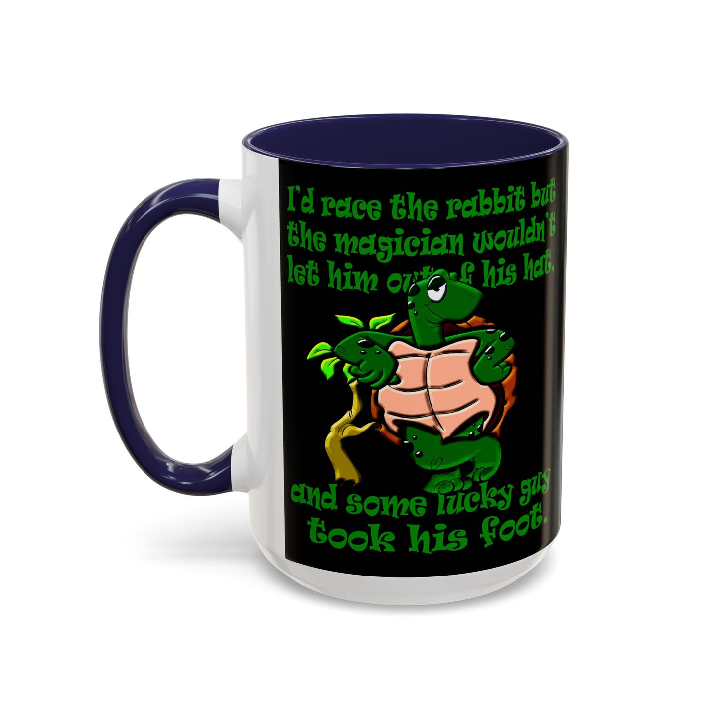 turtle race - Accent Mug (black)