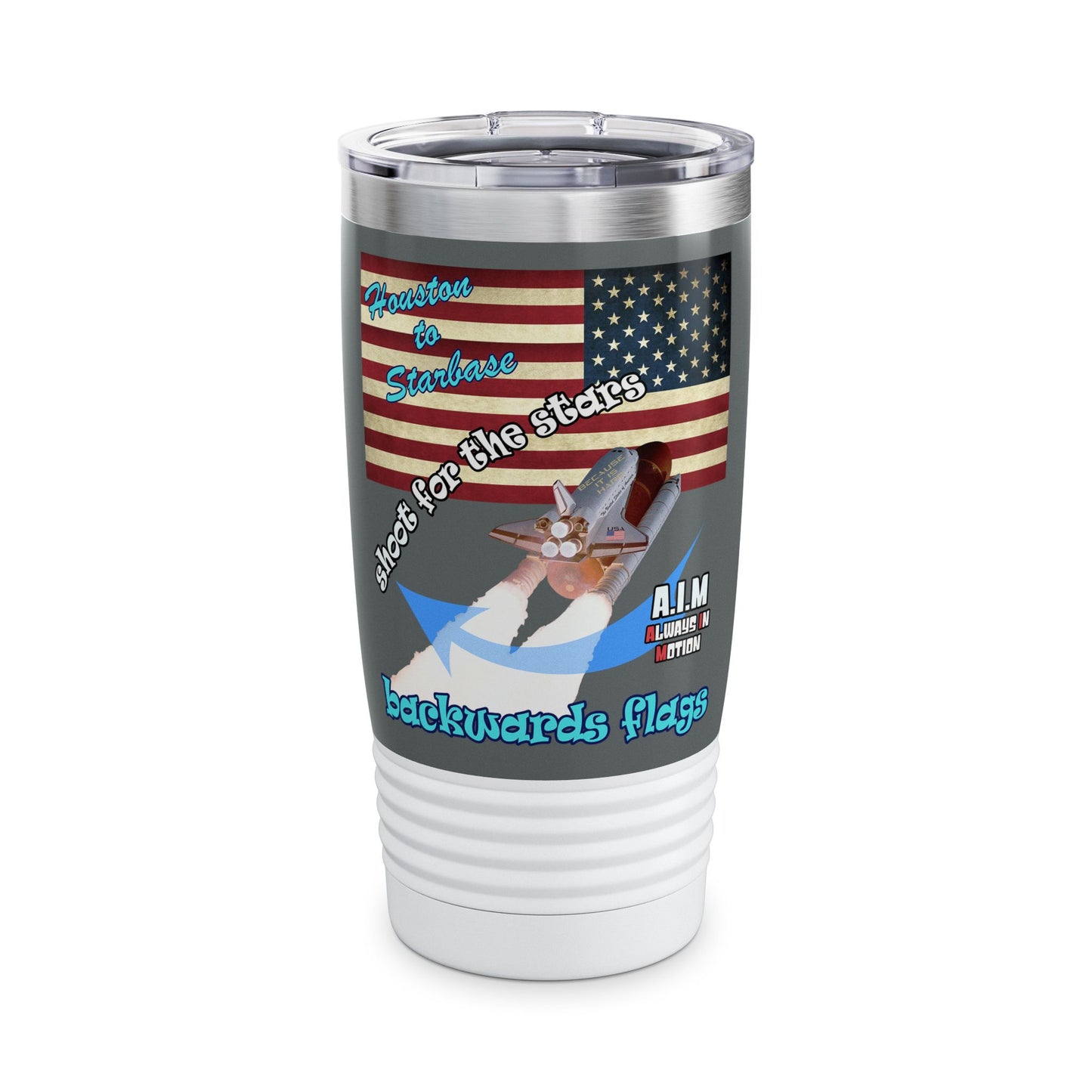 shoot for the stars - Ringneck Tumbler, 20oz (dark grey)