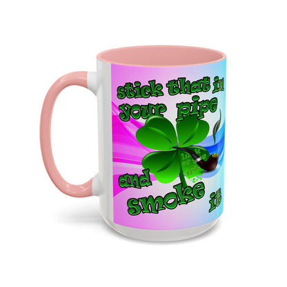 celtics logo - Accent Mug (light blue-pink wave)