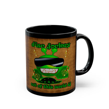 disc jockey - Black Mug (brown papyrus)