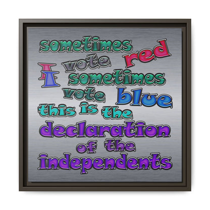 declaration of the independents - framed canvas art (brushed nickel)