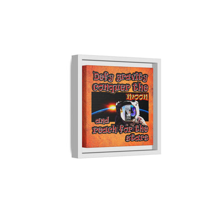defy conquer reach - framed canvas art (burnt orange)