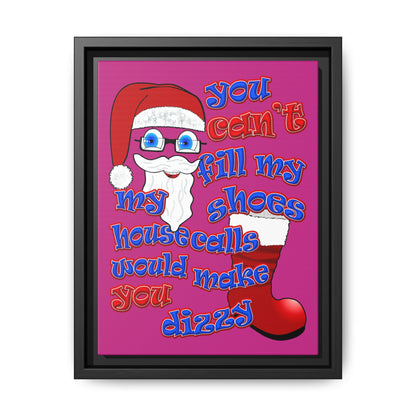 santa's shoes - framed canvas art (pink)