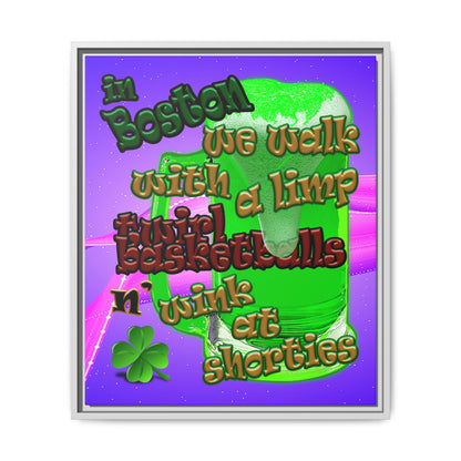 celtics logo - framed canvas art (purple-pink wave)