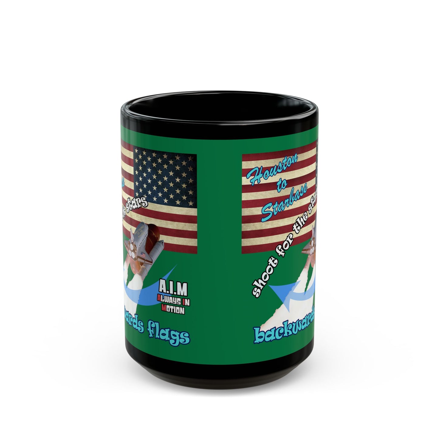 shoot for the stars - Black Mug (dark green)