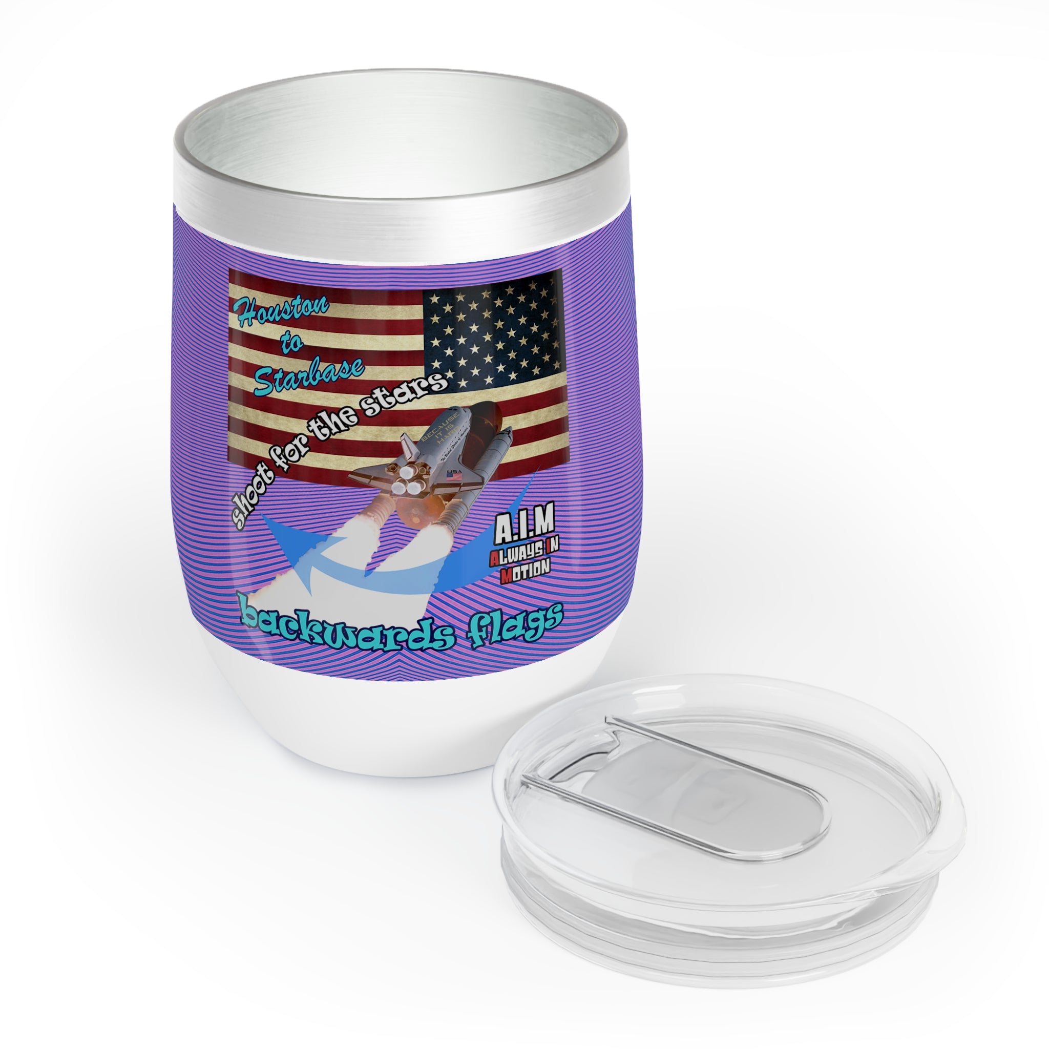 shoot for the stars - Chill Wine Tumbler (light blue-purple wave)
