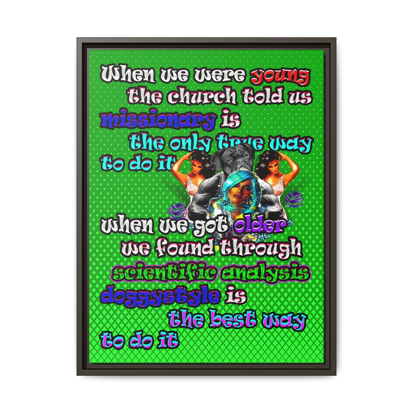 doggystyle - framed canvas art (logo green)