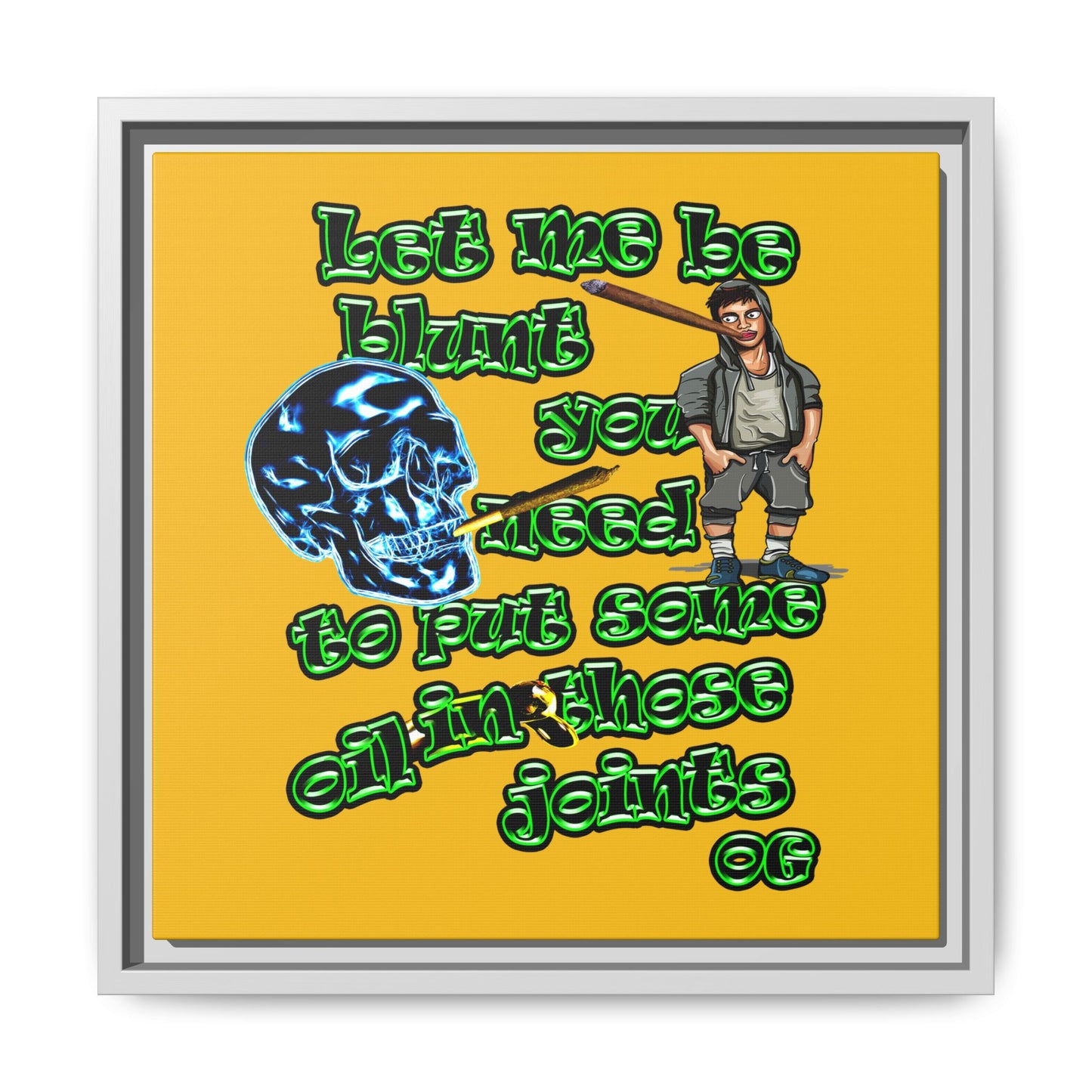 og - framed canvas art (yellow)