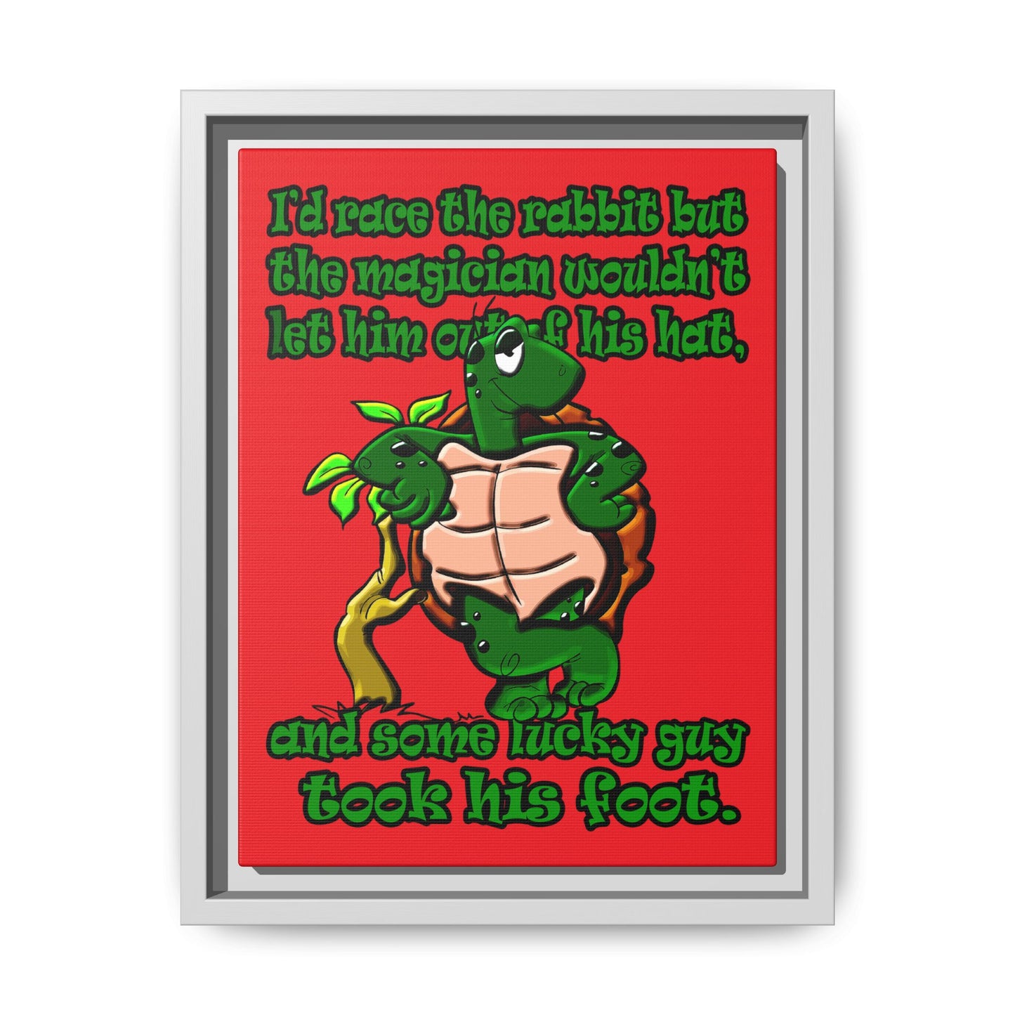 turtle race - framed canvas art (red)