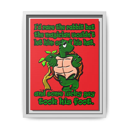 turtle race - framed canvas art (red)