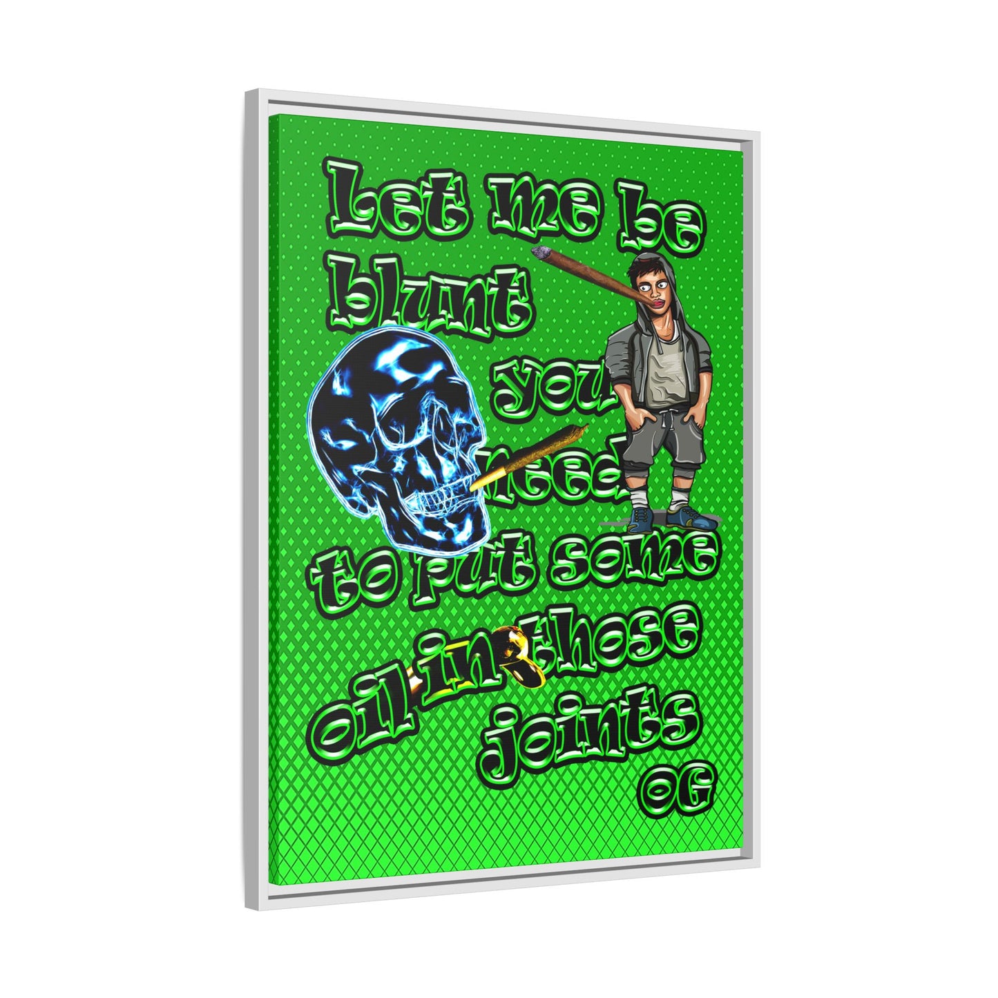 og - framed canvas art (logo green)