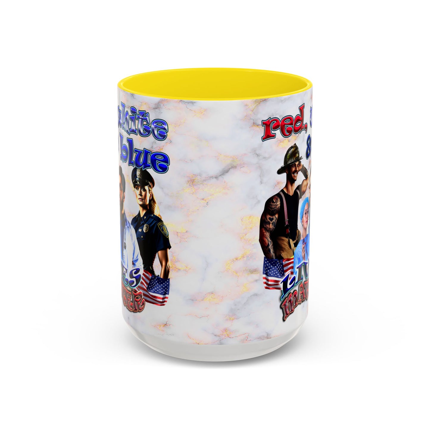 rw&b lives matter - Accent Mug (white marble)