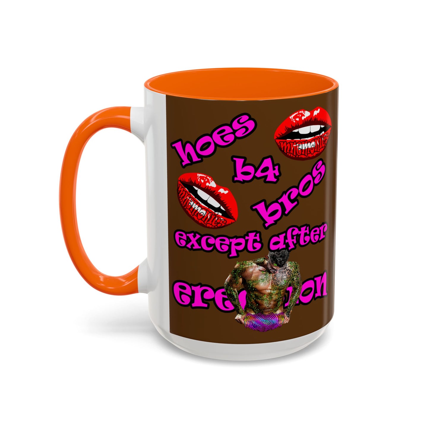 hoes b4 bros - Accent Mug (brown)