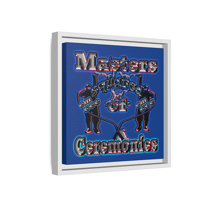 em cee squared - framed canvas art (dark blue)
