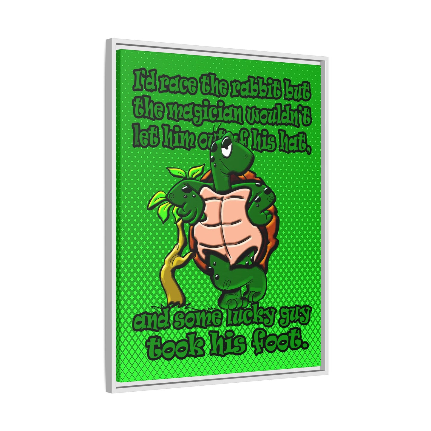 turtle race - framed canvas art (logo green)