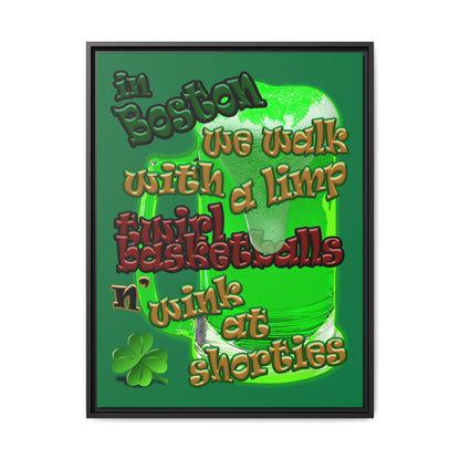 celtics logo - framed canvas art (dark green)