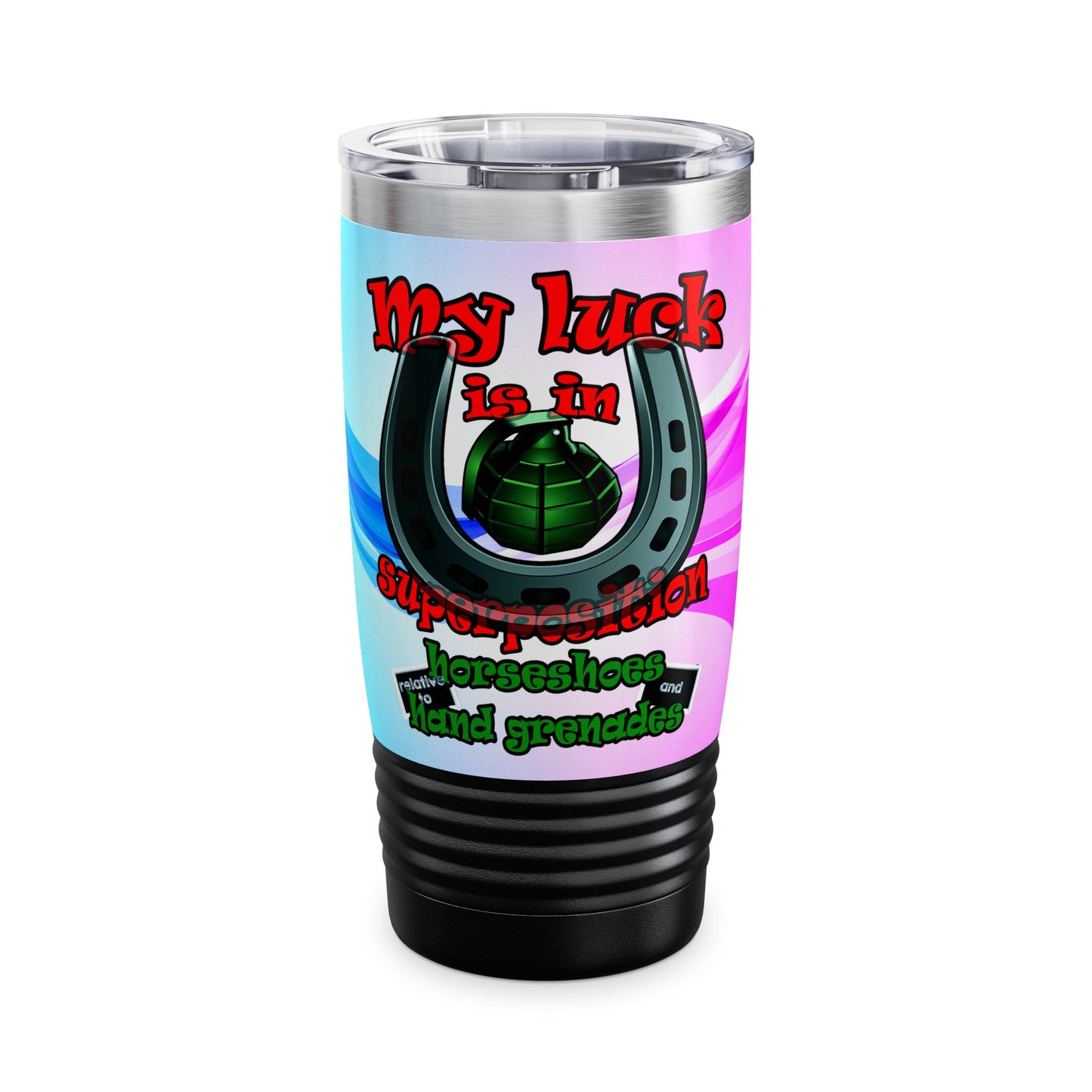 my luck - Ringneck Tumbler, 20oz (light blue-pink wave)