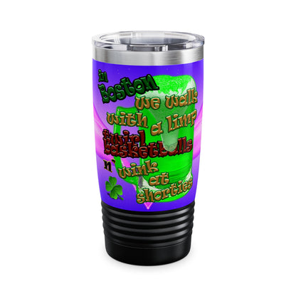 celtics logo - Ringneck Tumbler, 20oz (purple-pink wave)