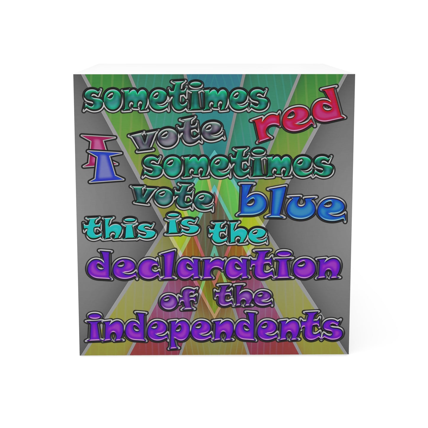 declaration of the independents - note cube (rainbow split)
