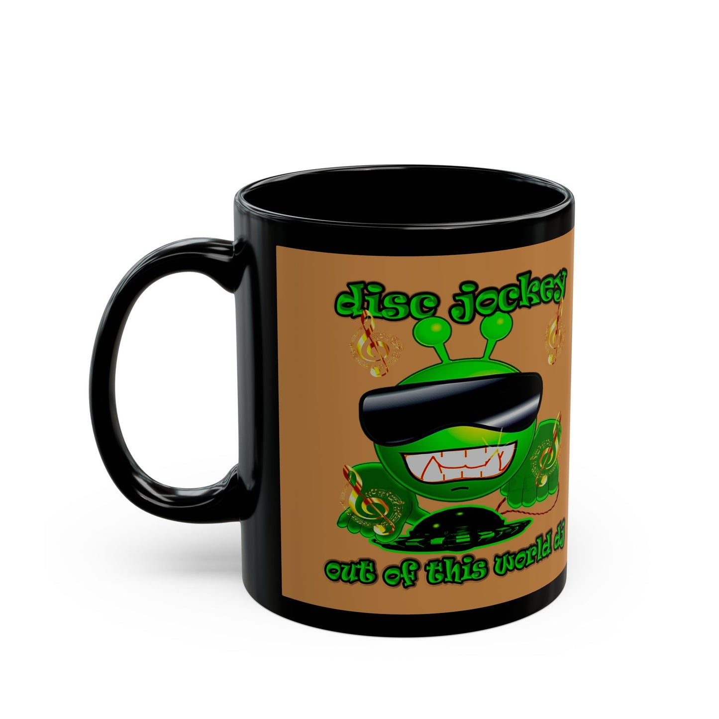 disc jockey - Black Mug (light brown)