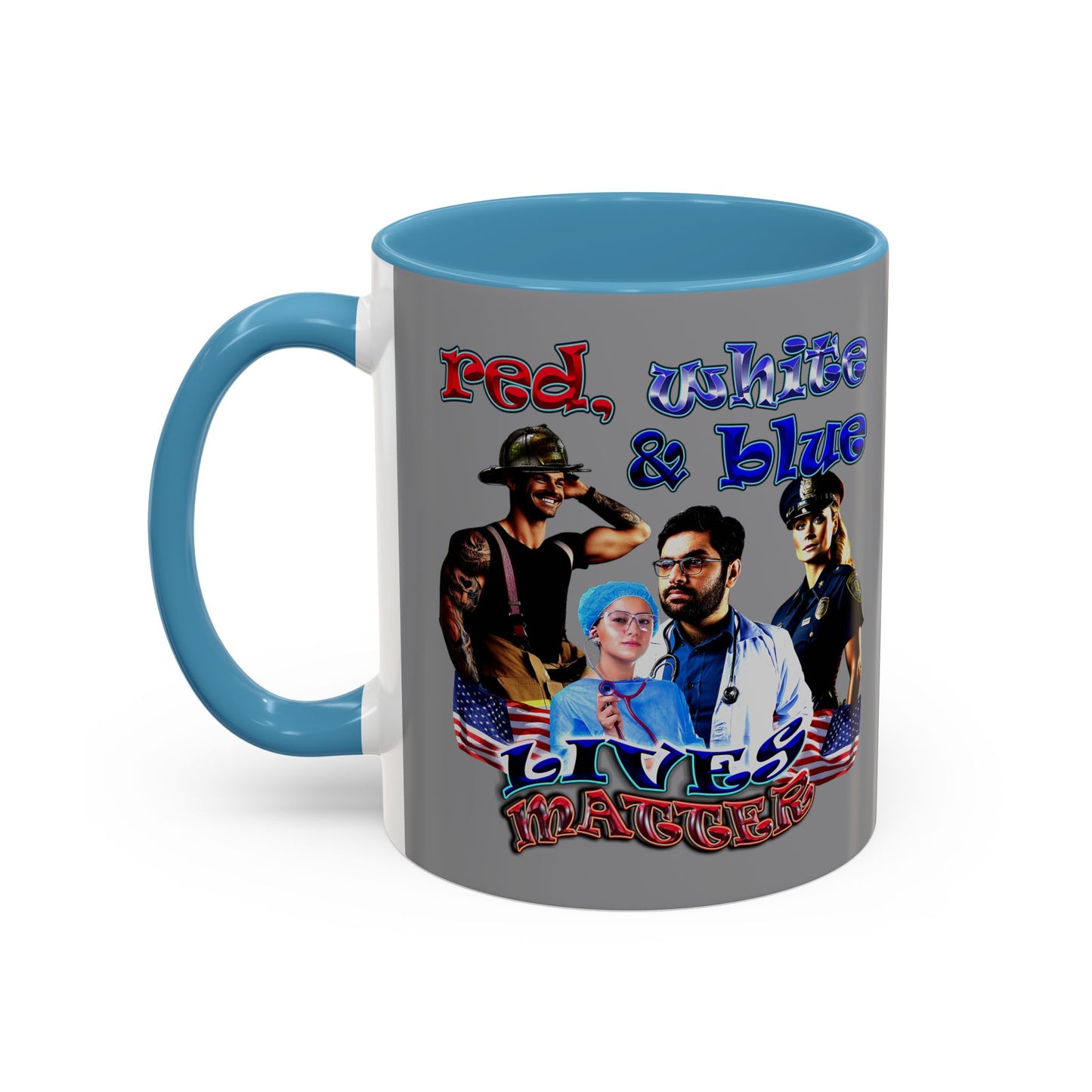 rw&b lives matter - Accent Mug (grey)