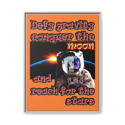 defy conquer reach - framed canvas art (crusta)
