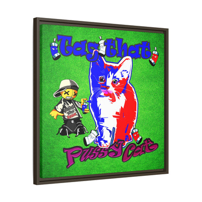 tag that - framed canvas art (green turf)