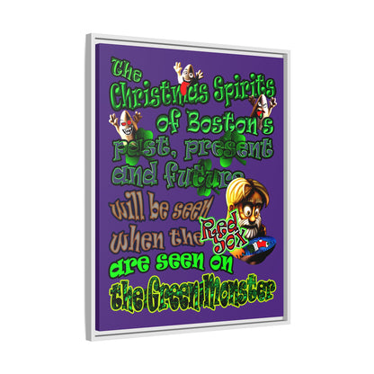 christmas spirits of boston - framed canvas art (purple)