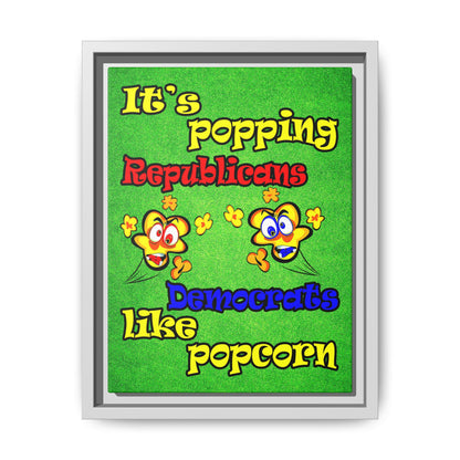 popping like popcorn - framed canvas art (green turf)