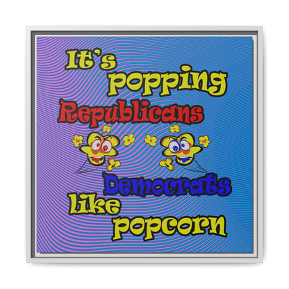 popping like popcorn - framed canvas art (light blue-purple wave)