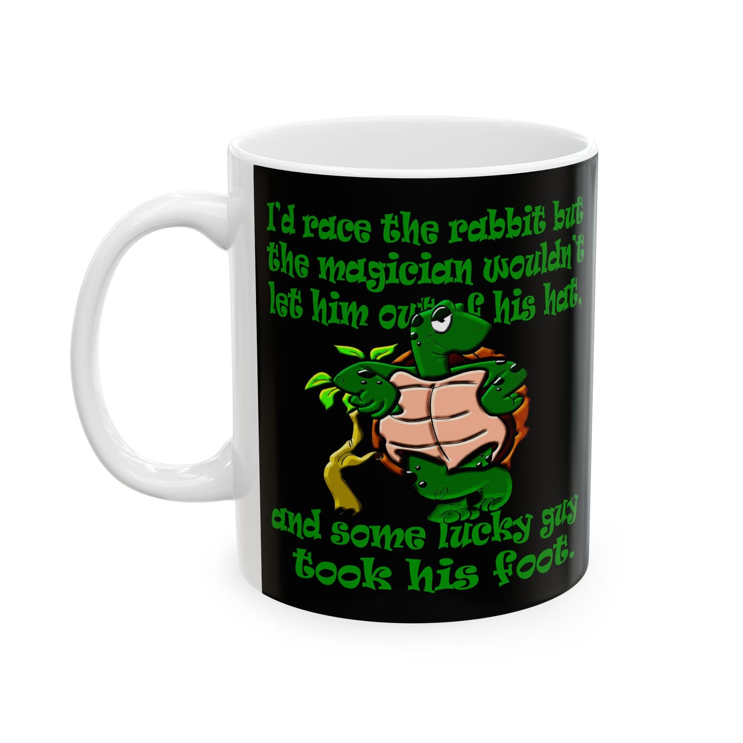 turtle race - White Mug (black)