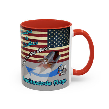 shoot for the stars - Accent Mug (light grey)