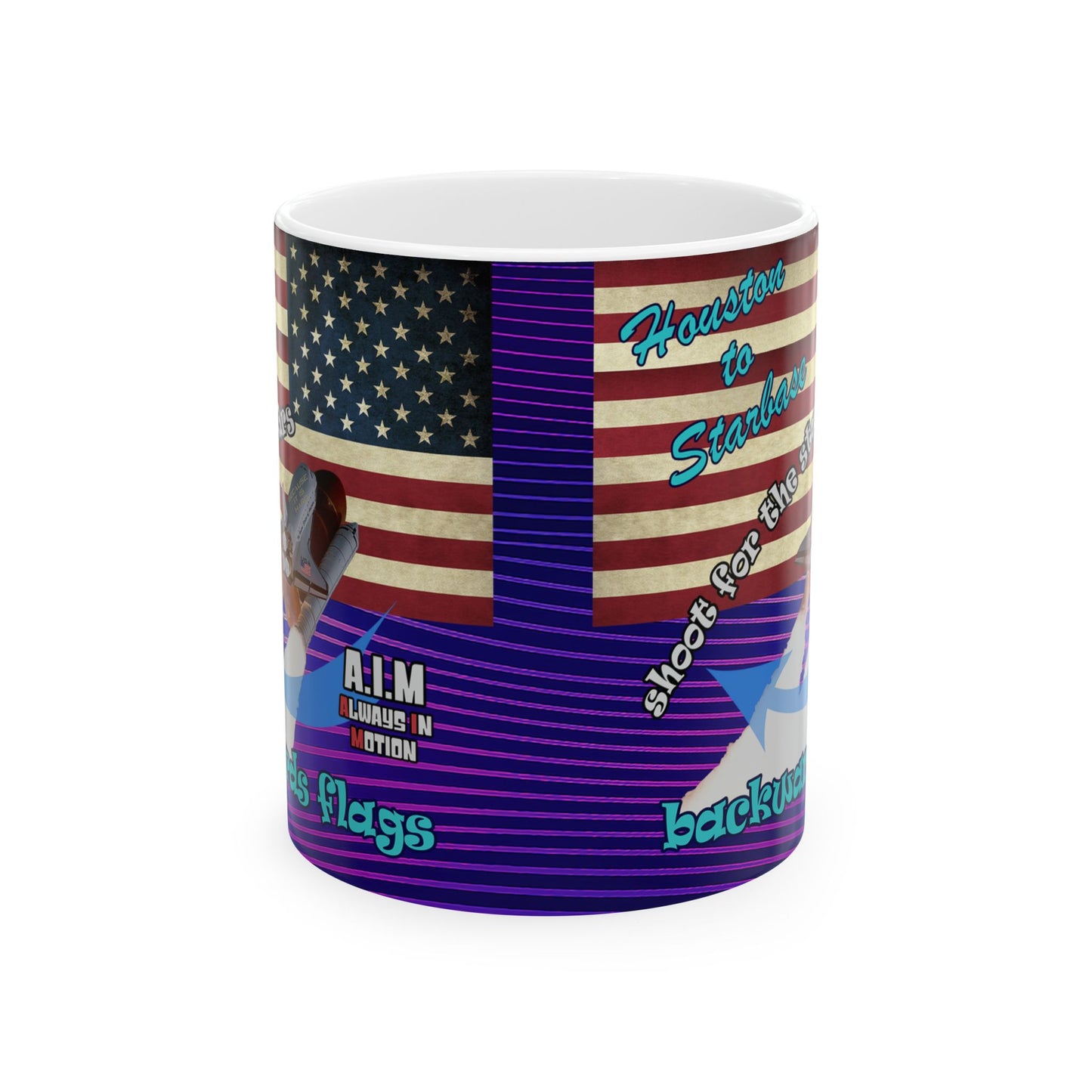 shoot for the stars - White Mug (purple wave)