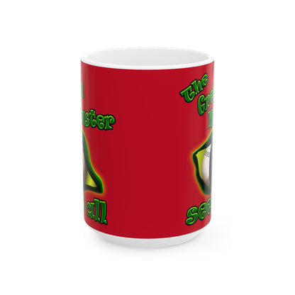 green monster - White Mug (dark red)