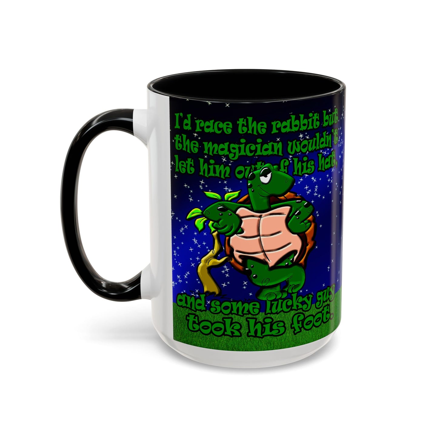 turtle race - Accent Mug ('snoops' background)