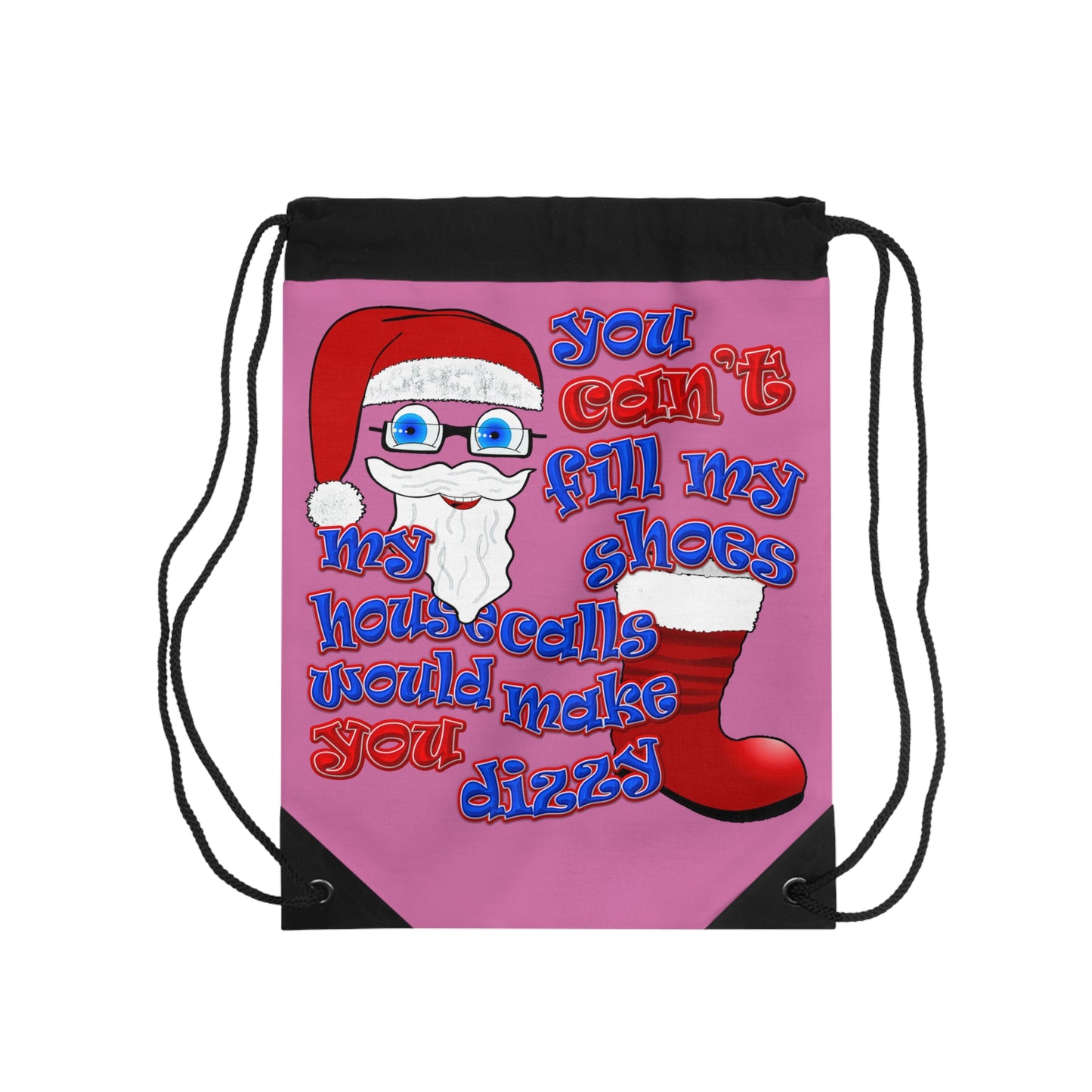 santa's shoes - Drawstring Bag (light pink)