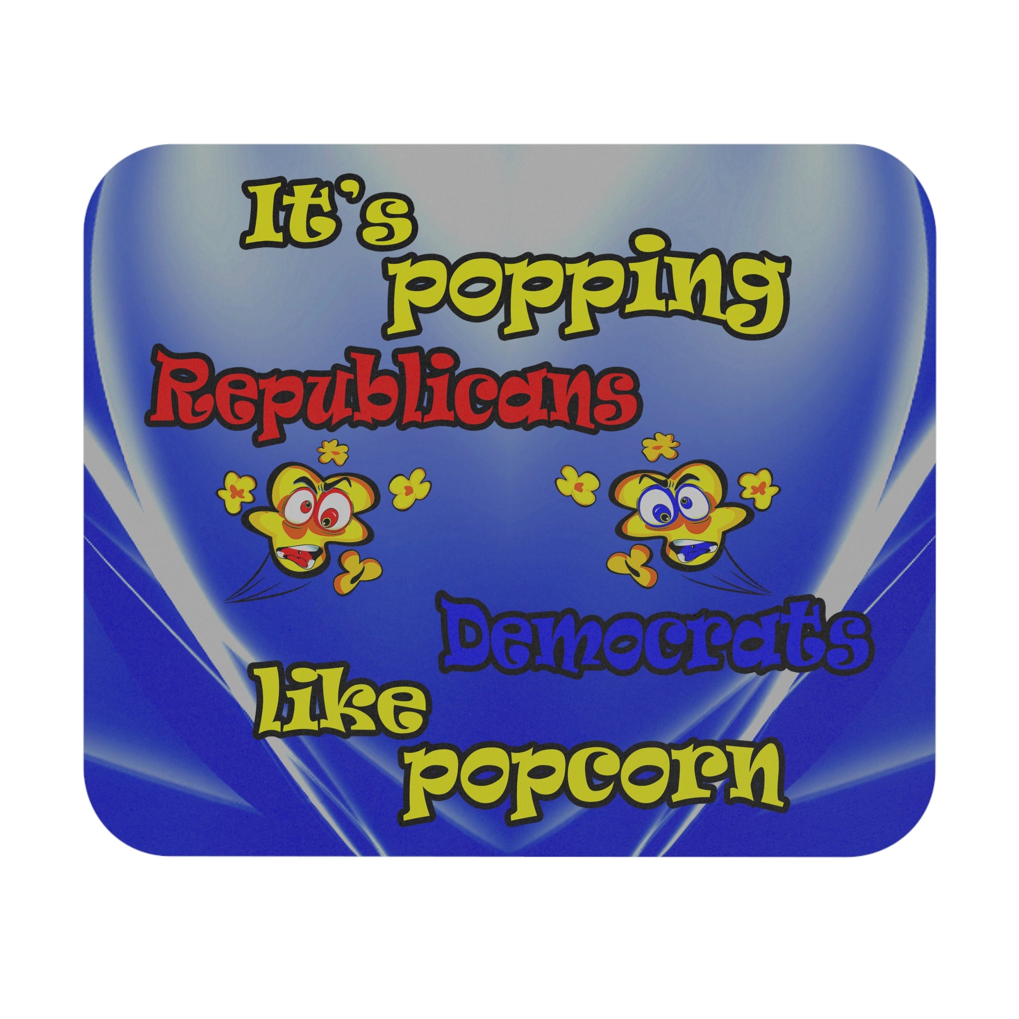 popping like popcorn - Mouse Pad (Rectangle) (blue-white wave)