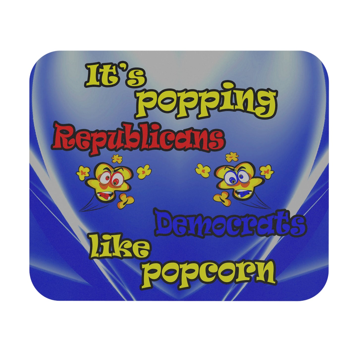 popping like popcorn - Mouse Pad (Rectangle) (blue-white wave)