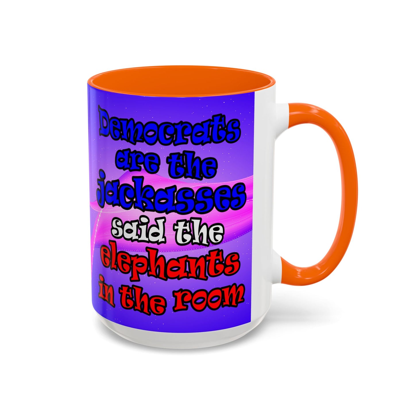 donkeys and elephants - Accent Mug (purple-pink wave)